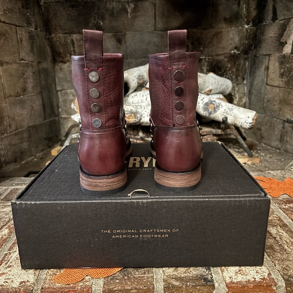 Frye Women's Veronica Studded Ankle Boots in Plum - Picture 4 of 9